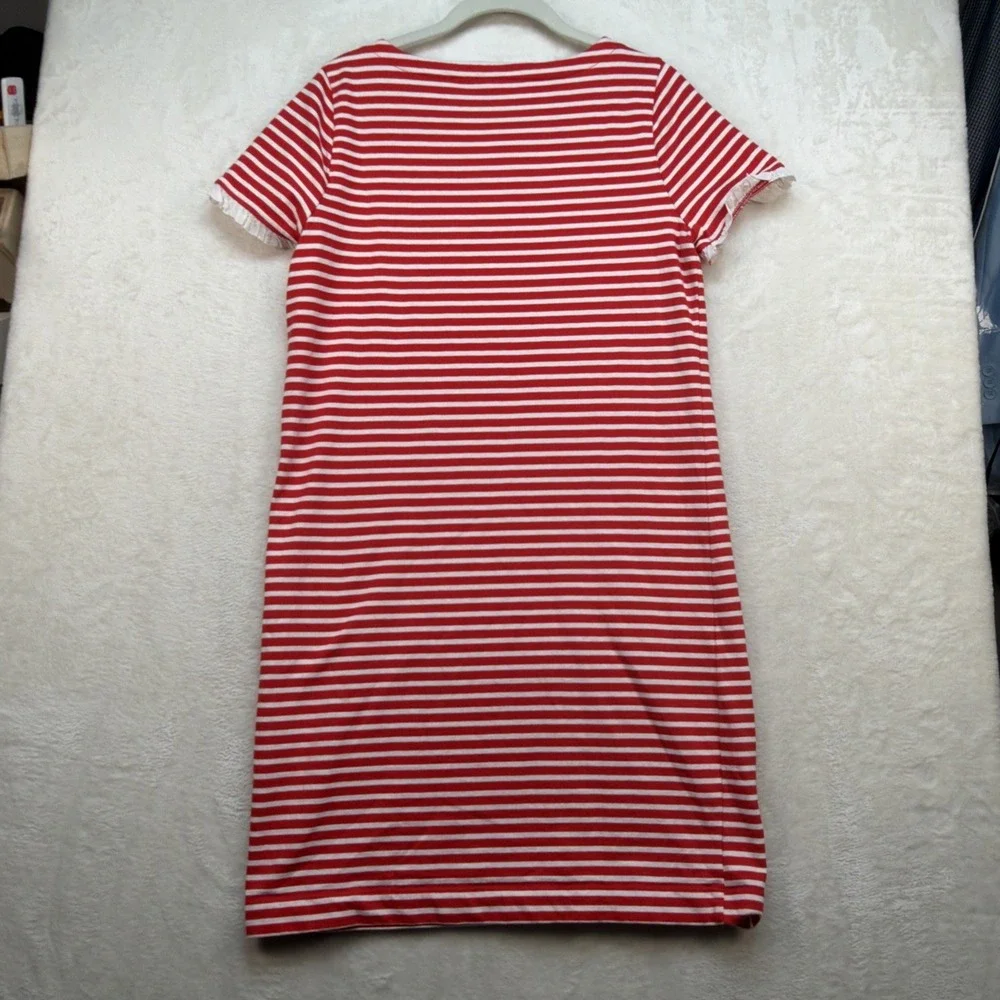 J.Crew Striped T Shirt Dress Red Casual Coastal Summer‎ Womens Medium